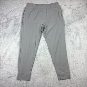 RHONE Spar Joggers Lounge Pants Men L Athletic Travel Beige Grey Pull‎ On Light